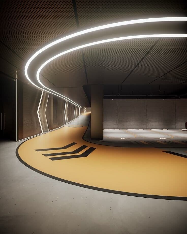 Private underground gallery garage