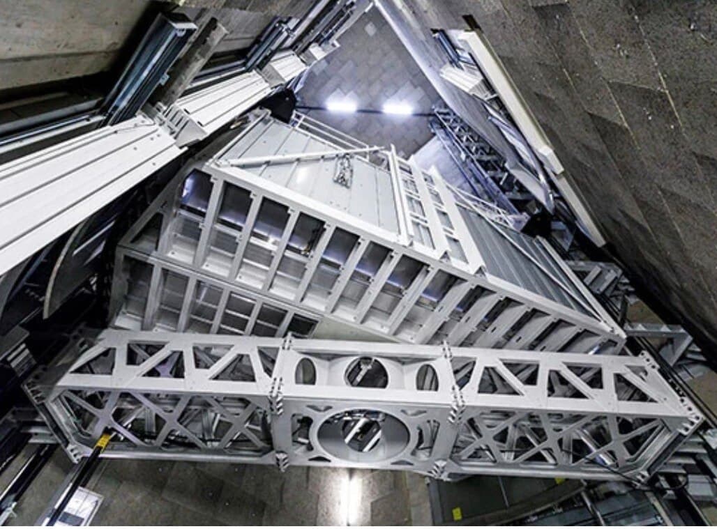 Elevator manufacture — the shaft from above